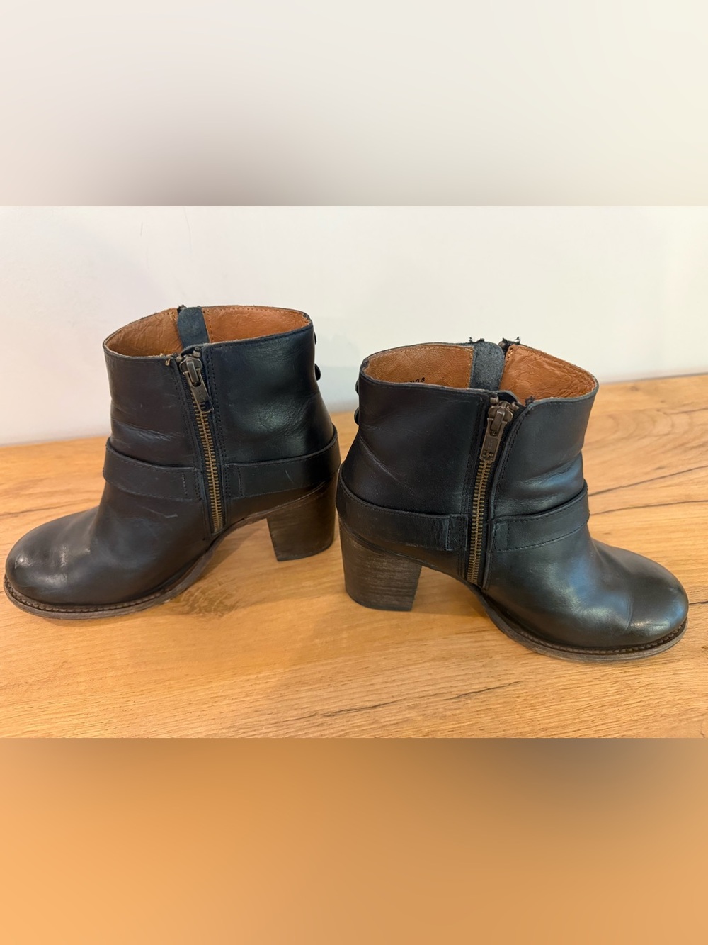 freebird Black Leather Buckle Ankle Booties - Picture 2 of 7